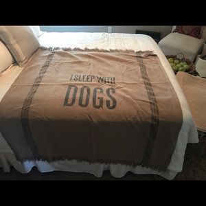 Burlap Throw blanket (I sleep with dogs)